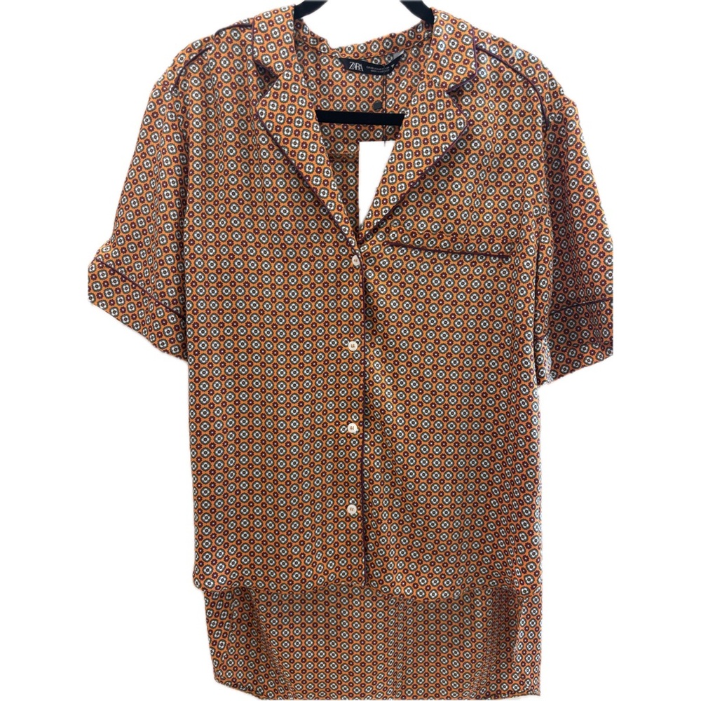 Women’s High/low Geometric Patterned Shirt